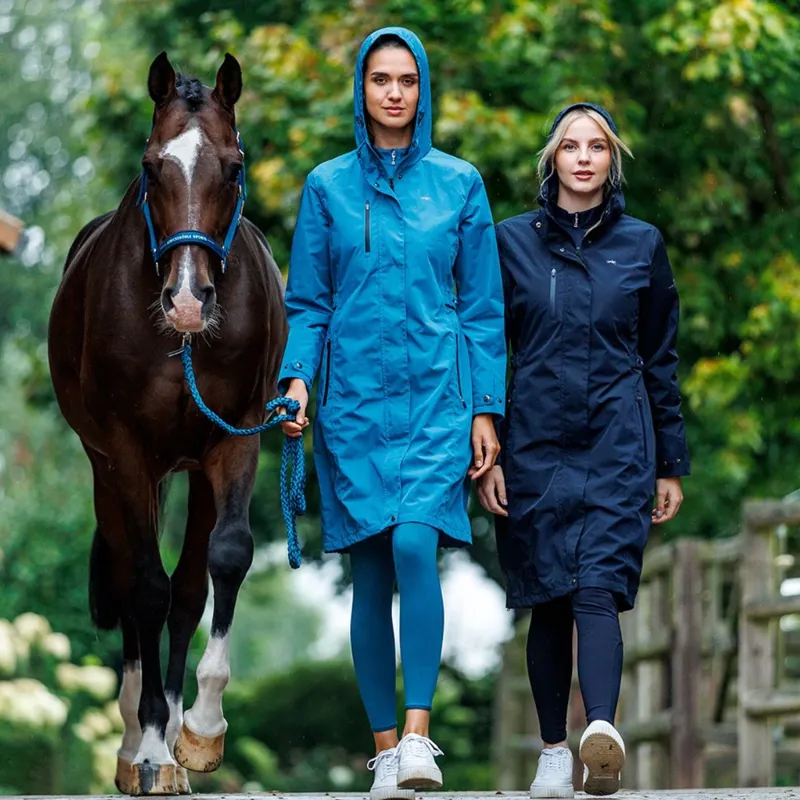 Schockemohle Kaija Womens Waterproof Long Jacket - Colonial Blue-7