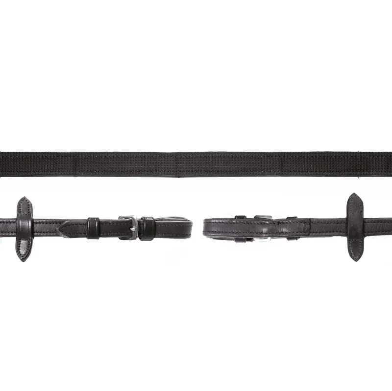 Schockemohle Durasoft Inside Rubber Grip Reins - Black/Silver
