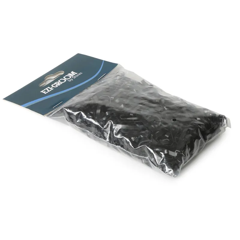 EZI-GROOM Silicone Plaiting Bands - Black-1