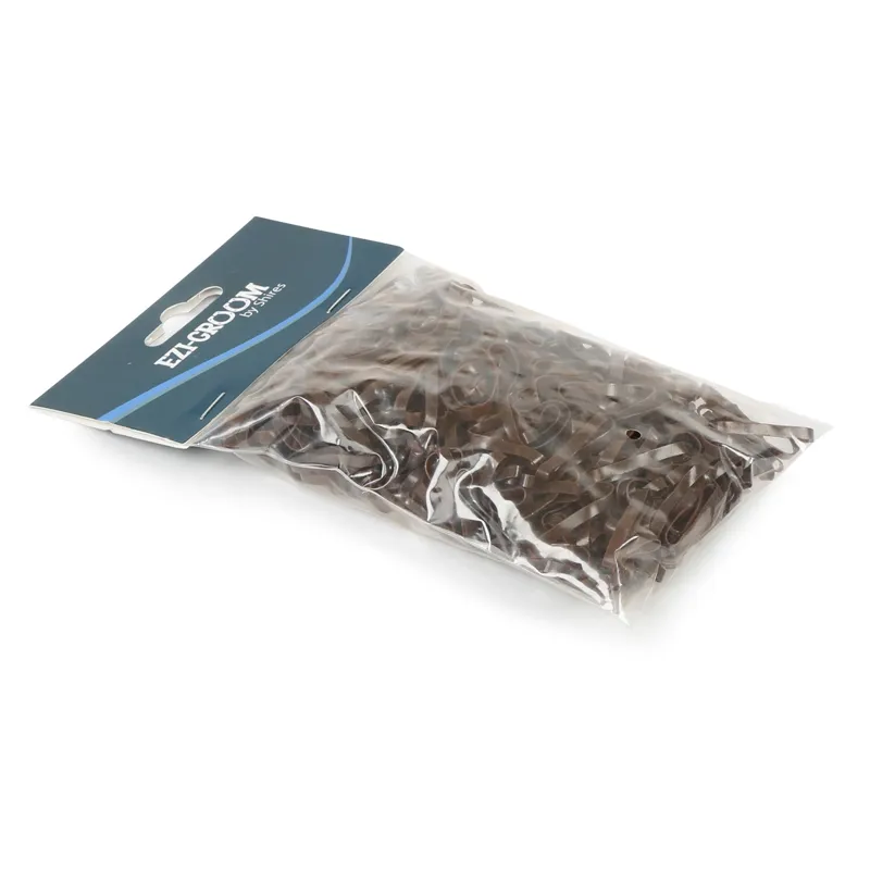 EZI-GROOM Silicone Plaiting Bands - Brown-1