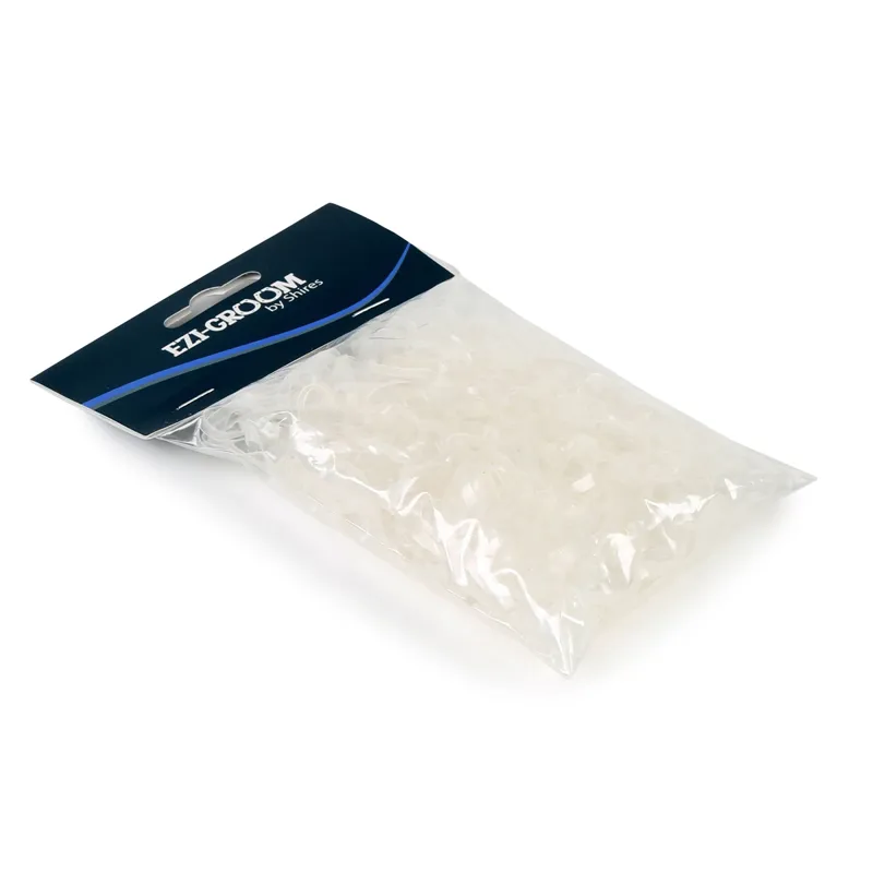 EZI-GROOM Silicone Plaiting Bands - Clear-1