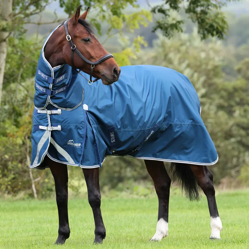 Shires Highlander Original 50g Combo Neck Turnout Rug - Ocean-1