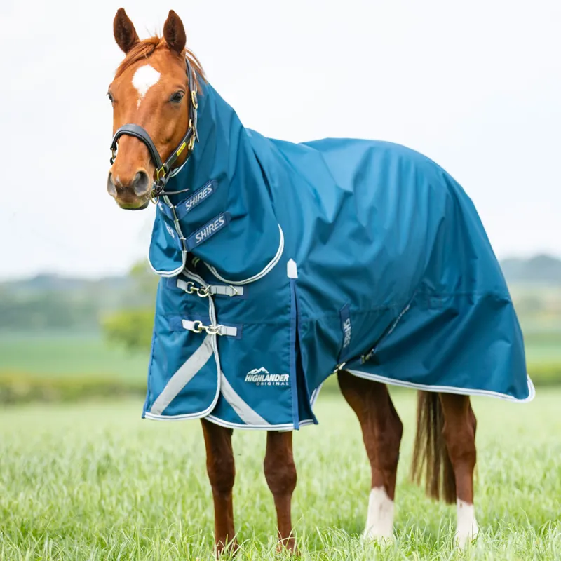 Shires Highlander Original 50g Combo Neck Turnout Rug - Ocean