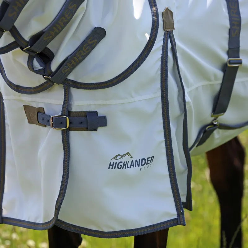 Shires Highlander Plus Sweet-Itch Combo Fly Rug - White and Air Force Blue-5