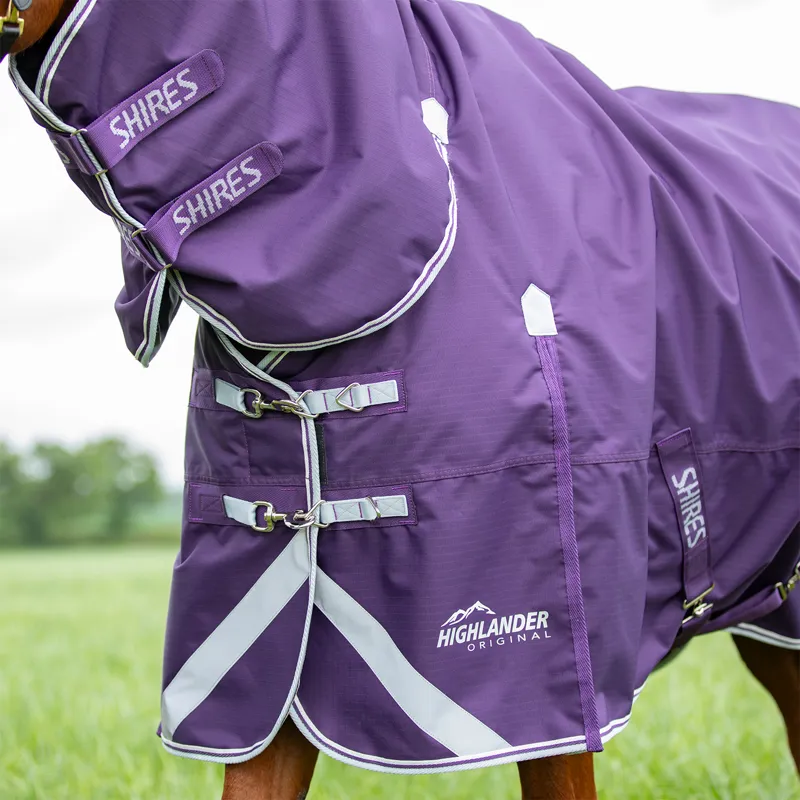 Shires Highlander Original 100g Combo Neck Turnout Rug - Plum-1