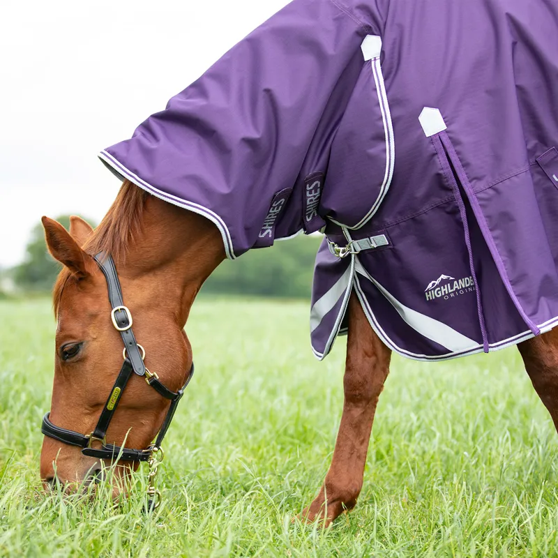Shires Highlander Original 100g Combo Neck Turnout Rug - Plum-2