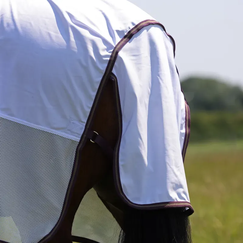 Shires Tempest Original Mesh Combo Neck Fly Rug - White-3