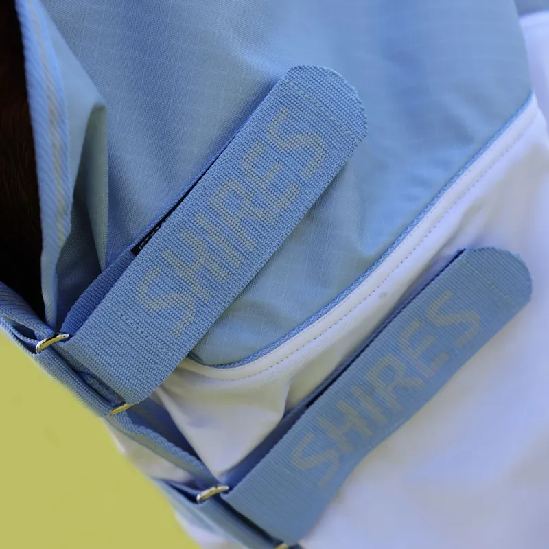 Shires Tempest Original Waterproof Combo Neck Fly Rug - Pale Blue-4