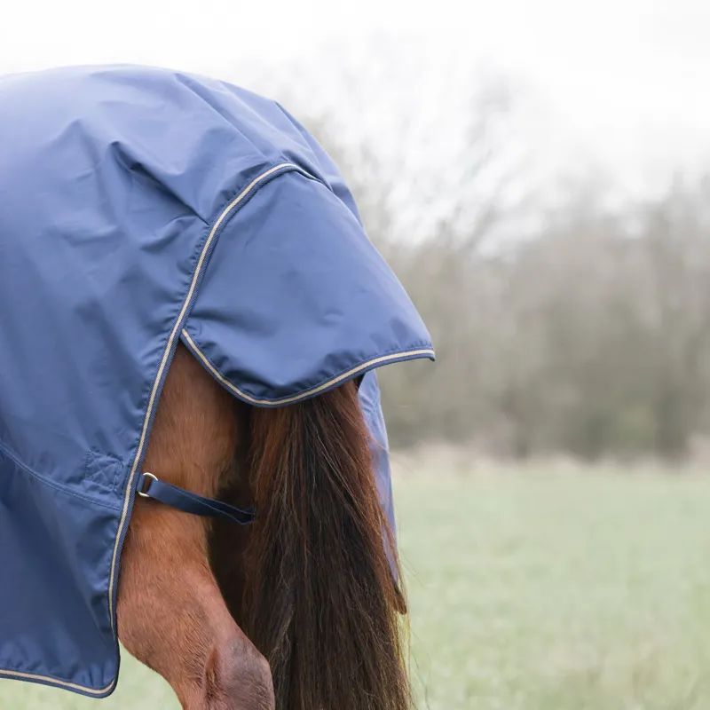 Shires Typhoon Lite Combo Neck 0g Turnout Rug - Navy-2