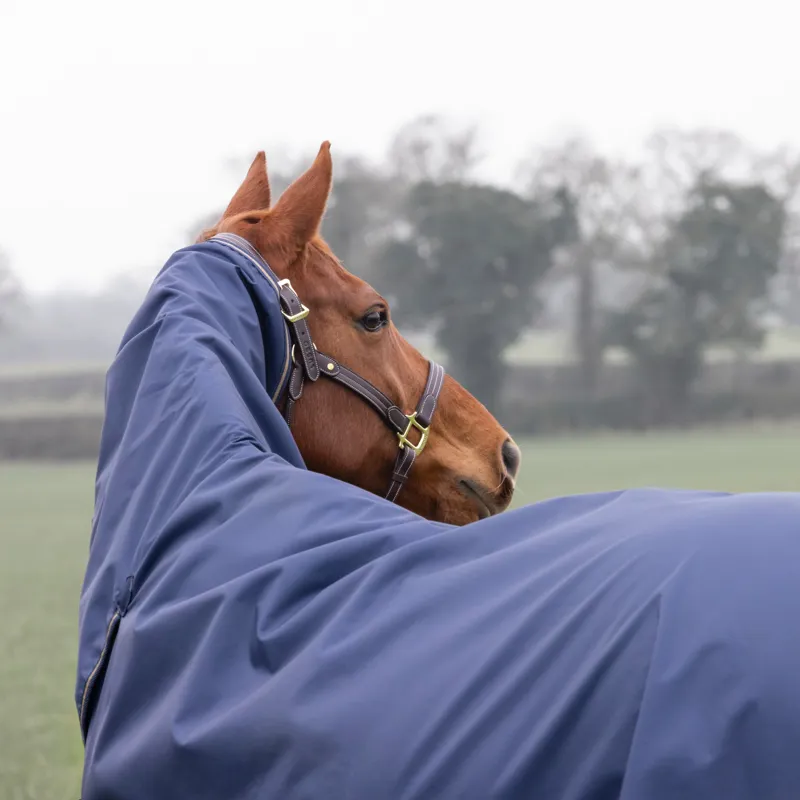 Shires Typhoon Lite Combo Neck 0g Turnout Rug - Navy-3