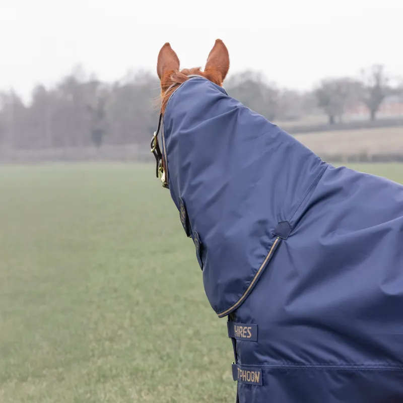 Shires Typhoon Lite Combo Neck 0g Turnout Rug - Navy-4