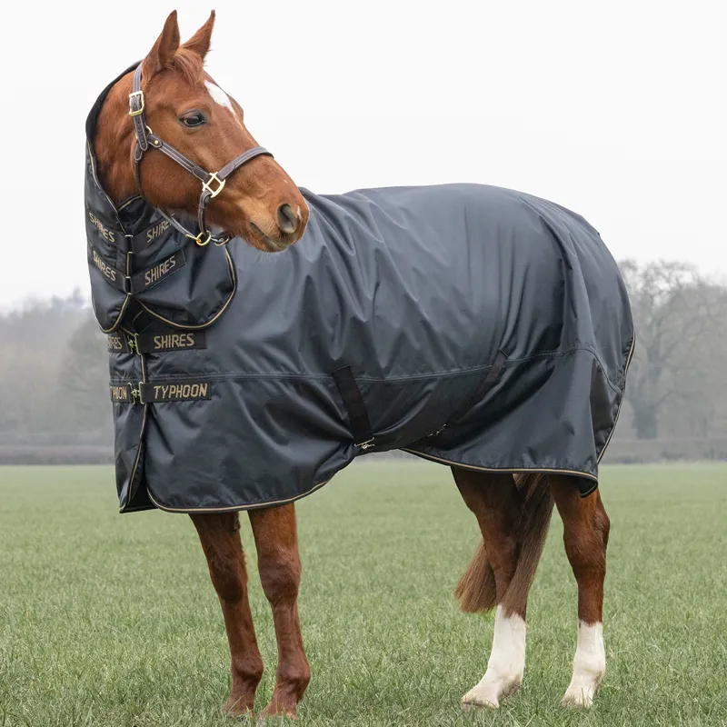 Shires Typhoon 50g Combo Neck Turnout Rug - Black