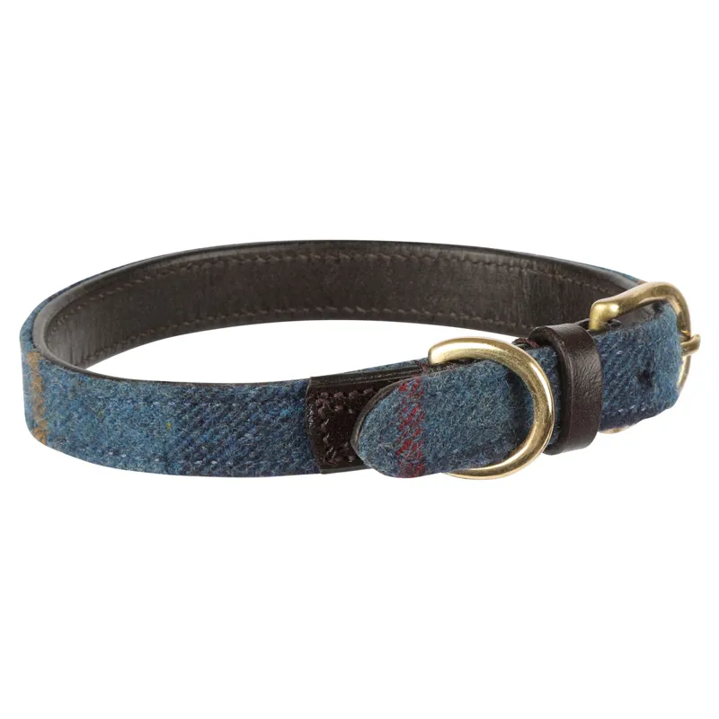 Digby and Fox Tweed Dog Collar - Navy