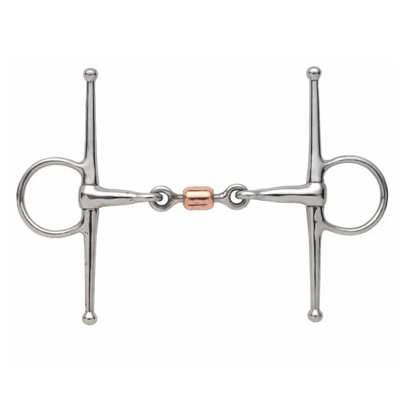 Shires Copper Roller Peanut Full Cheek Snaffle Bit