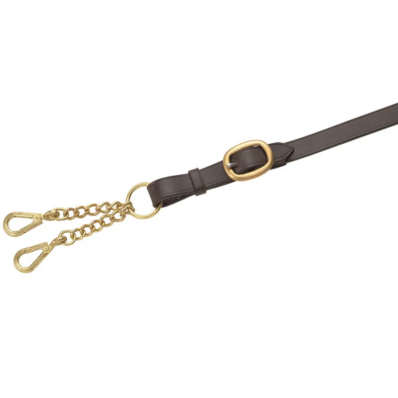 Velociti GARA Leather Lead Rein with Large Newmarket Chain - Brown