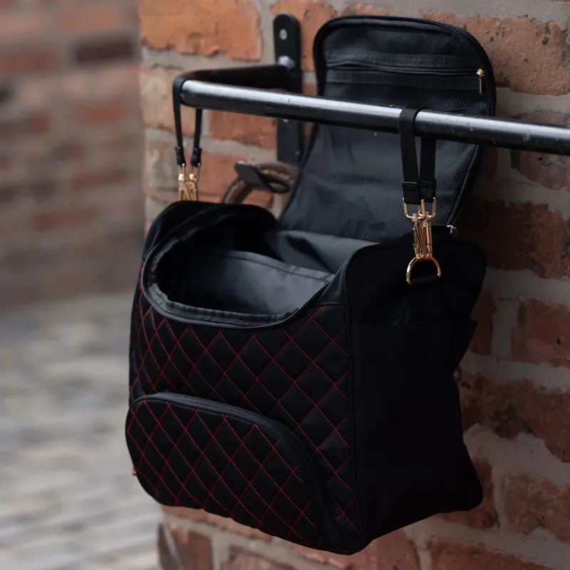Smart Grooming Burghley Quilted Show and Stable Bag - Black/Red-1