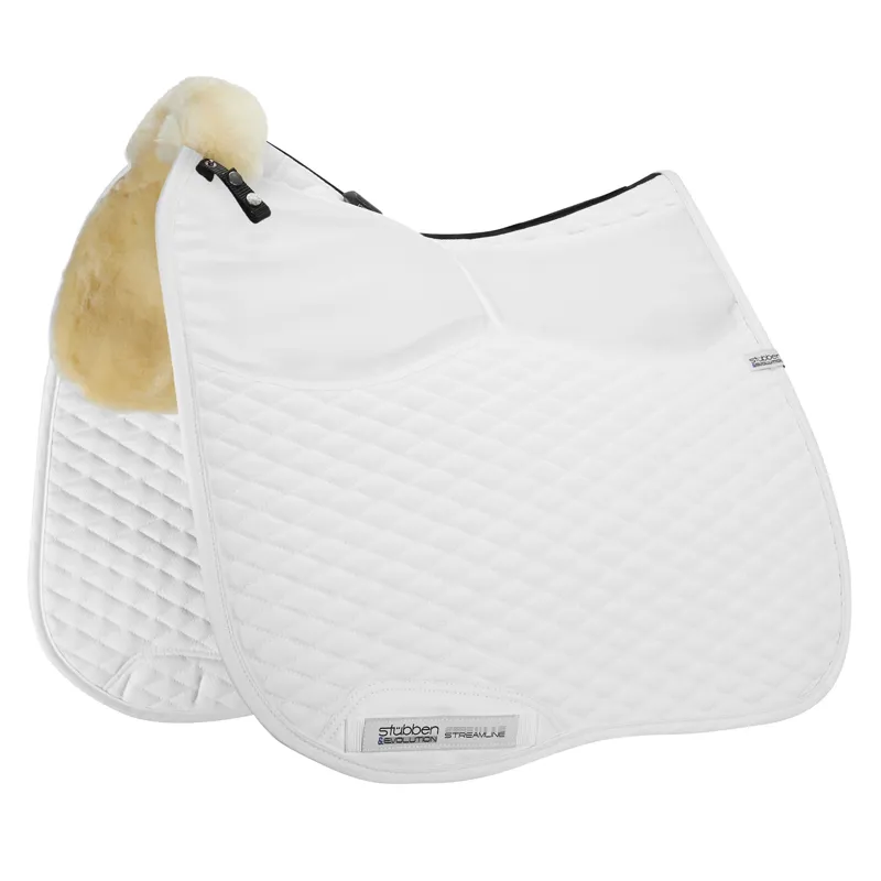 Stubben Streamline Adjuster Lambswool Dressage Saddlecloth - White
