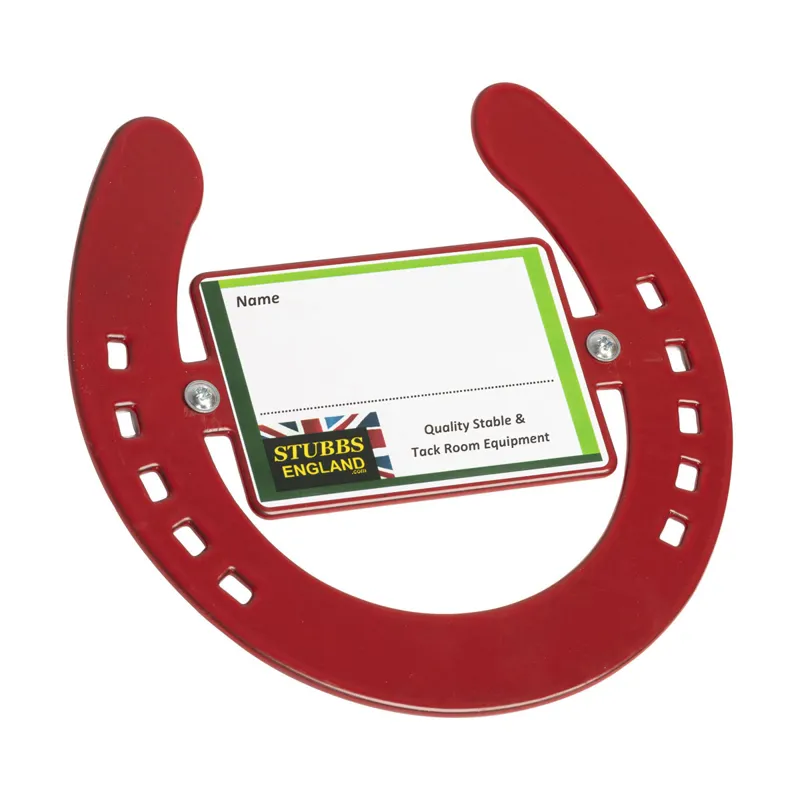 Stubbs Horseshoe Nameplate - Red