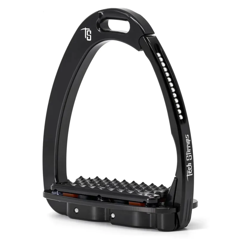 Tech Venice Swarovski Dressage Plus Stirrups - Black/Crystal