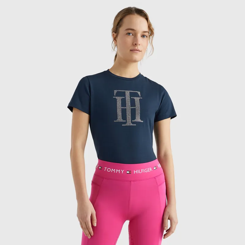 Tommy Hilfiger TH Rhinestone Ladies T-Shirt - Desert Sky - XS