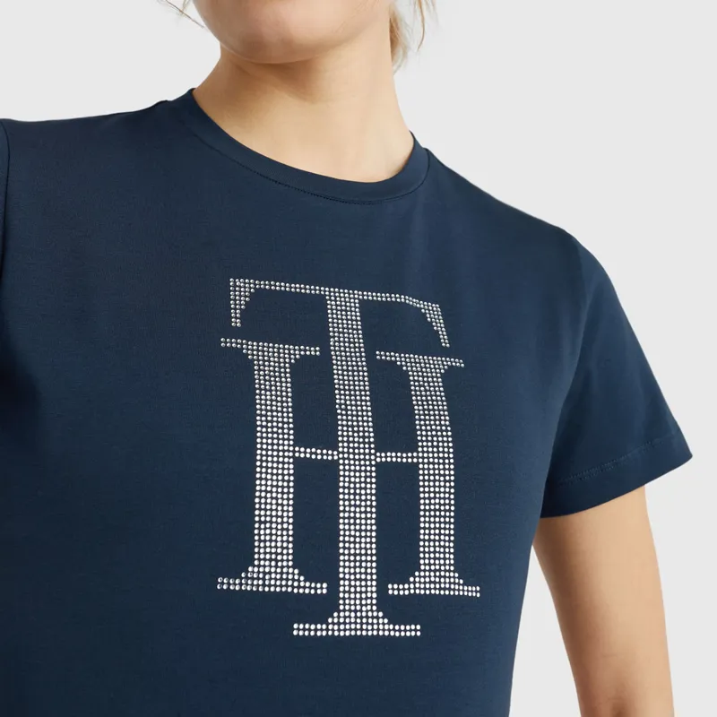 Tommy Hilfiger TH Rhinestone Ladies T-Shirt - Desert Sky - XS-1