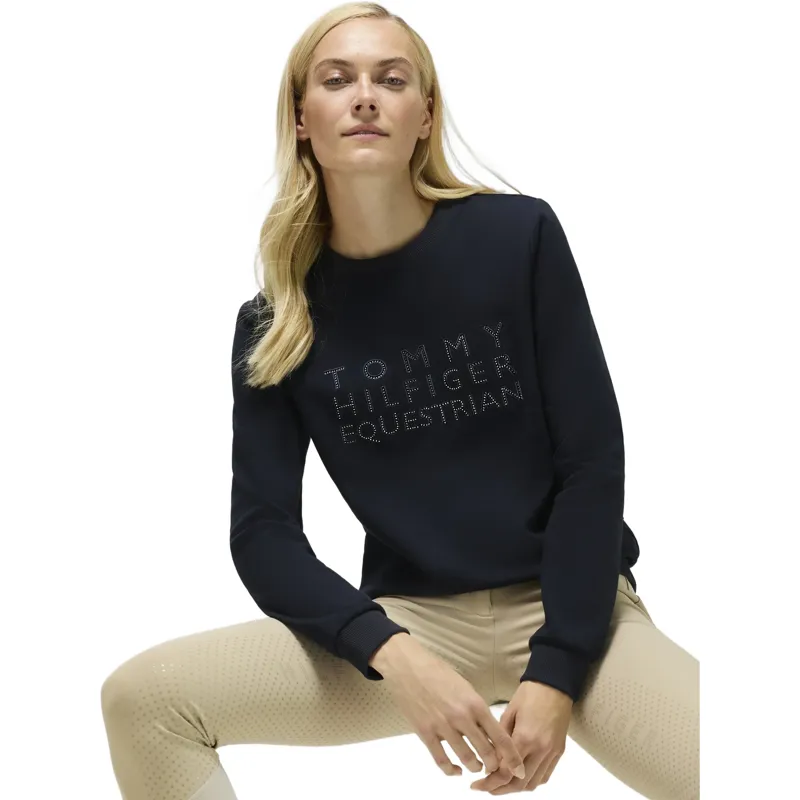 Tommy Hilfiger Belair Rhinestone Womens Sweatshirt - Desert Sky