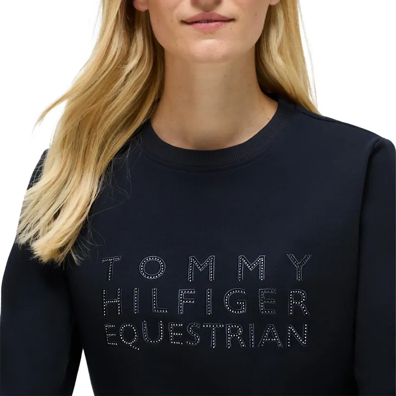 Tommy Hilfiger Belair Rhinestone Womens Sweatshirt - Desert Sky-3