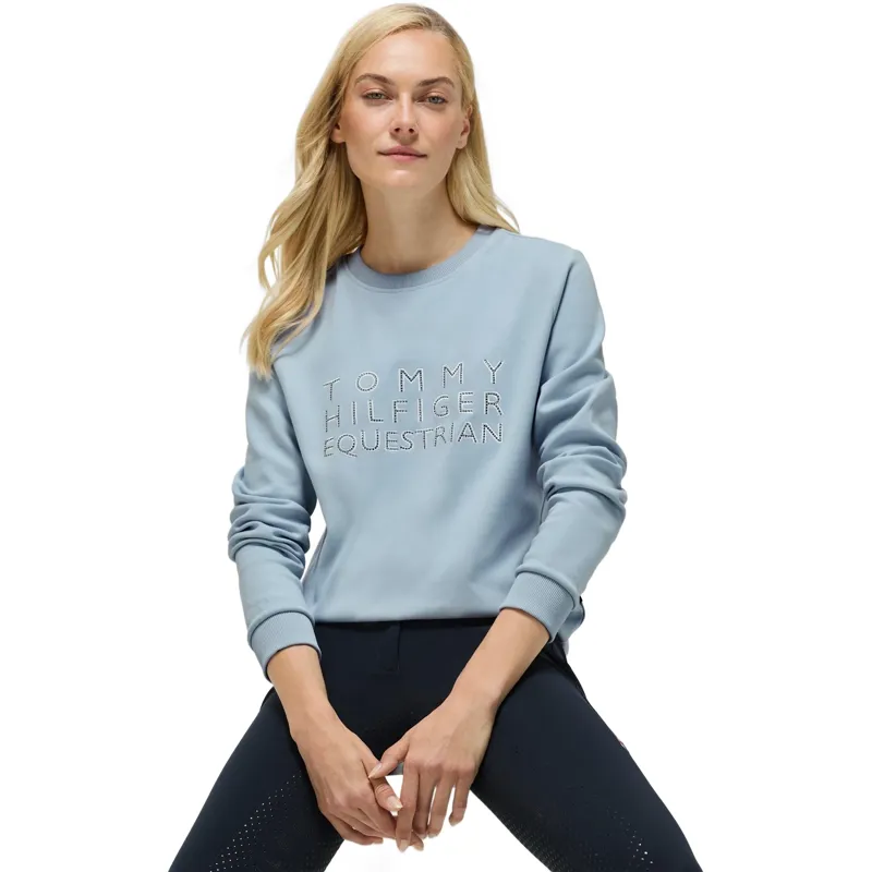 Tommy Hilfiger Belair Rhinestone Womens Sweatshirt - Sweet Blue
