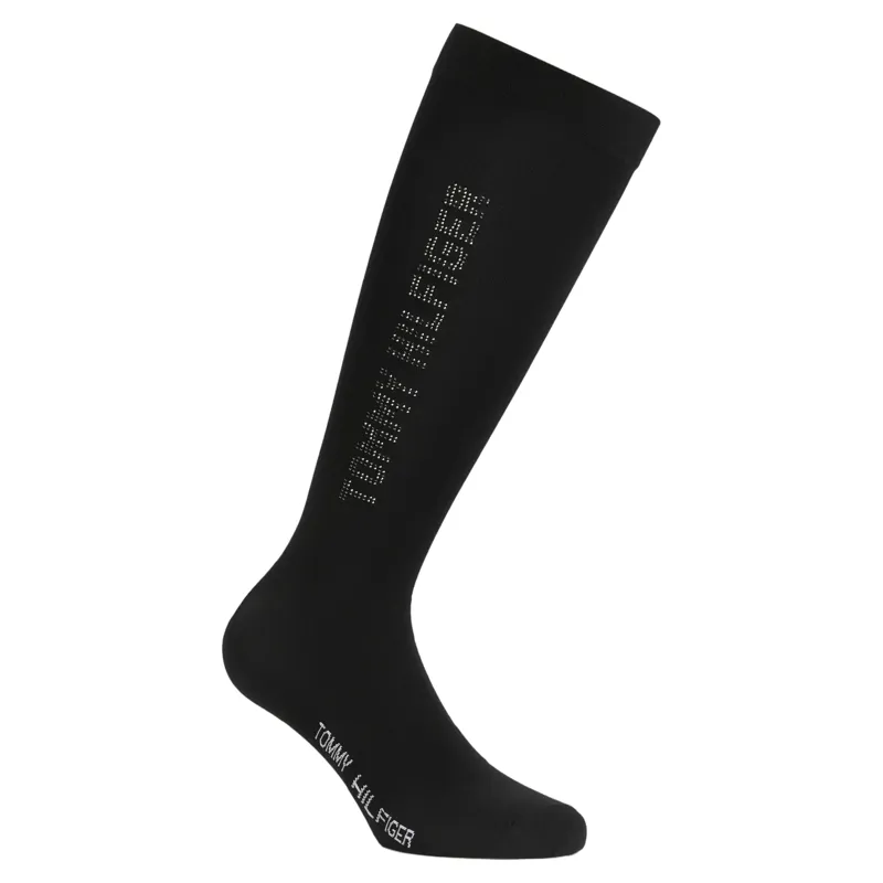Tommy Hilfiger Fontana Rhinestone Riding Socks - Black