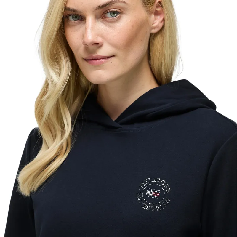 Tommy Hilfiger Hollywood Womens Rhinestone Hoodie - Desert Sky-3
