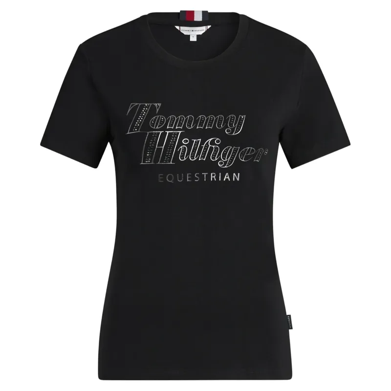 Tommy Hilfiger Malibu Rhinestone Womens T-Shirt - Black-2
