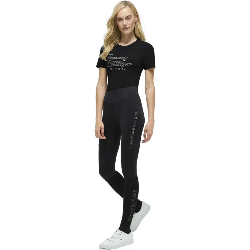 Tommy Hilfiger Malibu Rhinestone Womens T-Shirt - Black-3