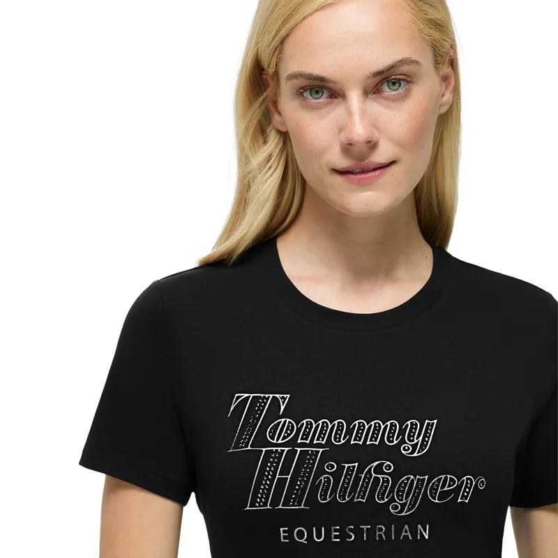Tommy Hilfiger Malibu Rhinestone Womens T-Shirt - Black-4