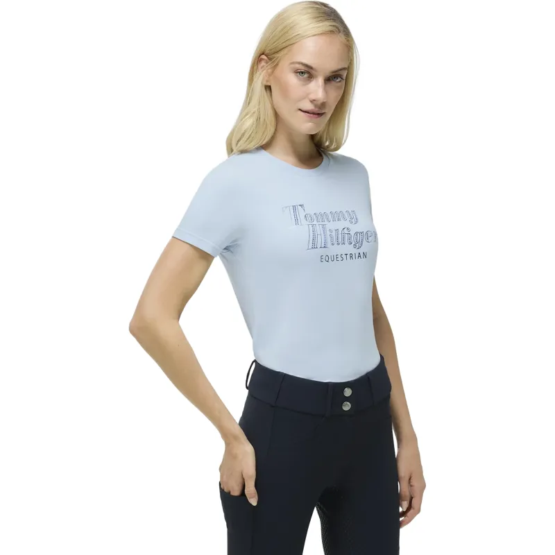 Tommy Hilfiger Malibu Rhinestone Womens T-Shirt - Sweet Blue