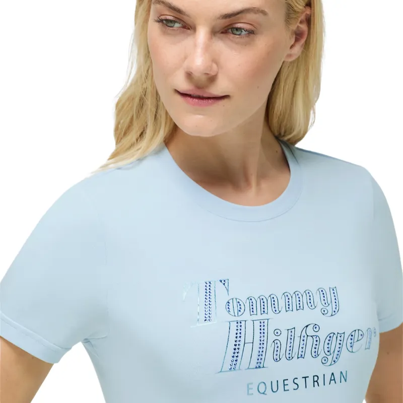 Tommy Hilfiger Malibu Rhinestone Womens T-Shirt - Sweet Blue-3