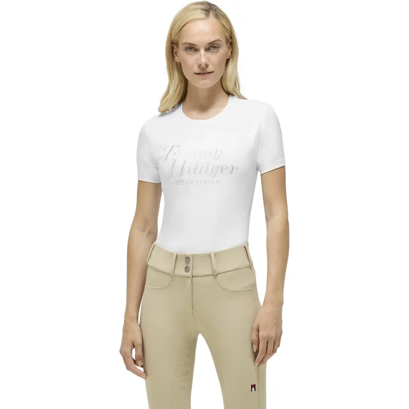 Tommy Hilfiger Malibu Rhinestone Womens T-Shirt - Optic White-1