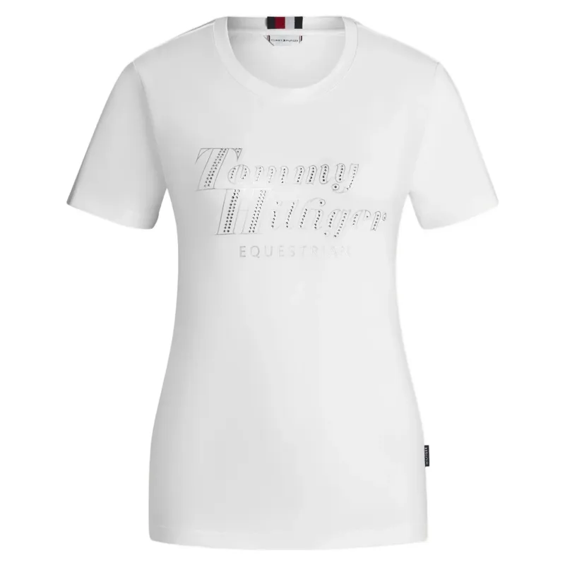 Tommy Hilfiger Malibu Rhinestone Womens T-Shirt - Optic White-3