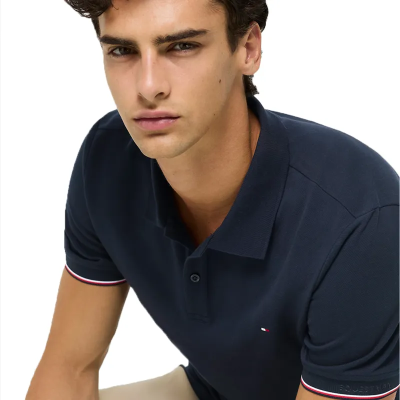 Tommy Hilfiger Pique Mens Polo Shirt - Desert Sky-4