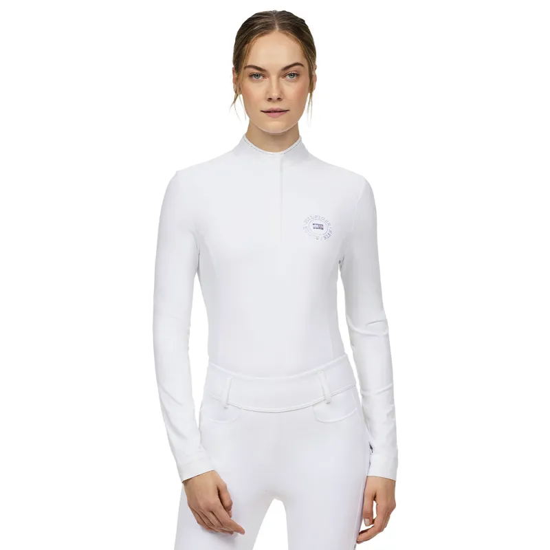Tommy Hilfiger Taylor Womens Rhinestone Show Shirt - Optic White