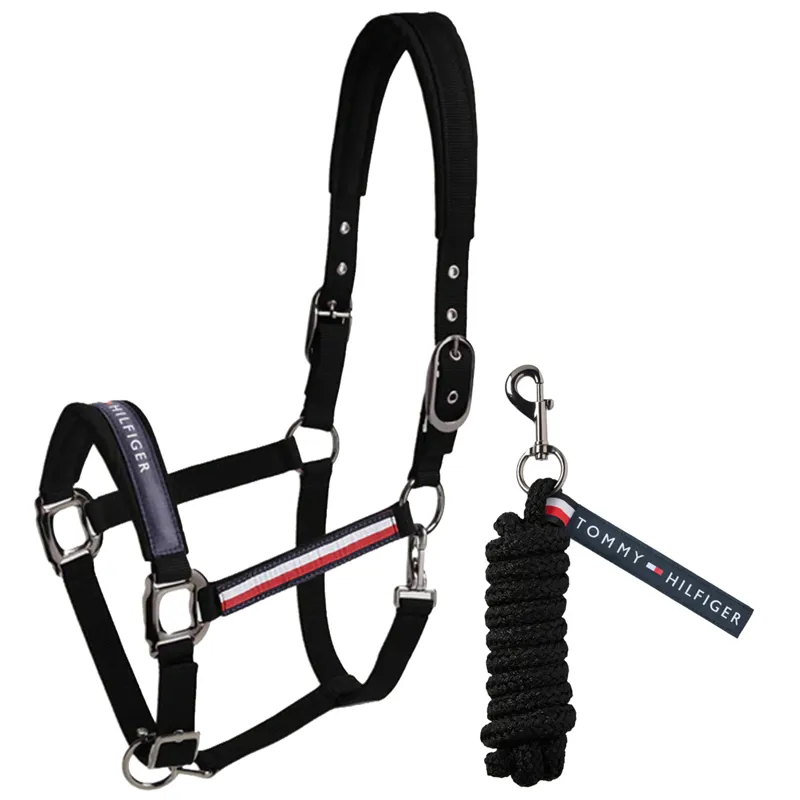 Tommy Hilfiger Yale Headcollar and Leadrope Set - Black