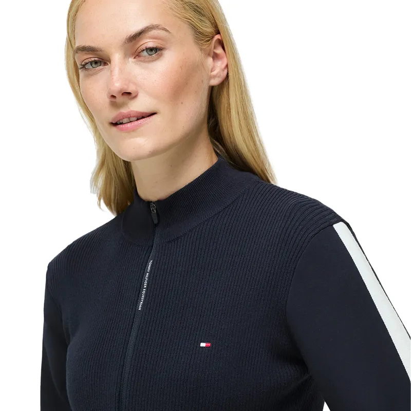 Tommy Hilfiger Mirada Womens Zip-Up Knit Sweatshirt - Desert Sky-3