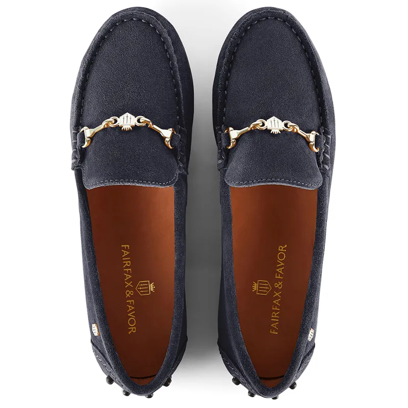 Fairfax and Favor Trinity Womens Drivers Shoes - Navy Suede-1