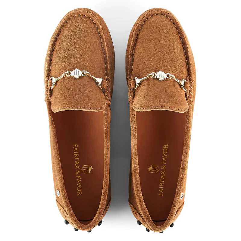 Fairfax and Favor Trinity Womens Drivers Shoes - Tan Suede-1