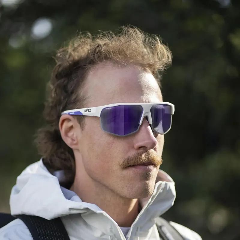 Uvex Axos Set Sunglasses - Matt White/Mirror Purple-1