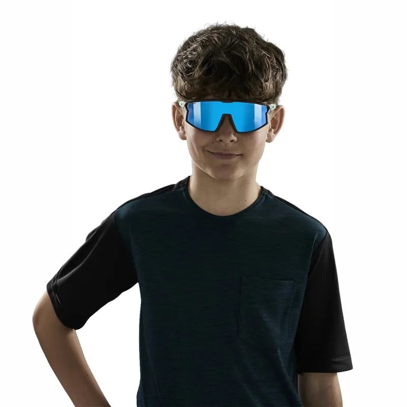 Uvex Skyryse Junior Sunglasses - Matt Blue/Mirror Green-1