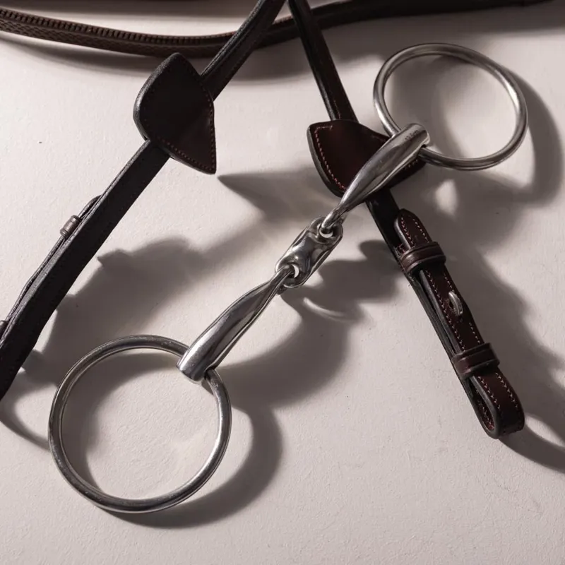 Velari Stainless Steel Double Jointed Loose Ring Snaffle Bit-4