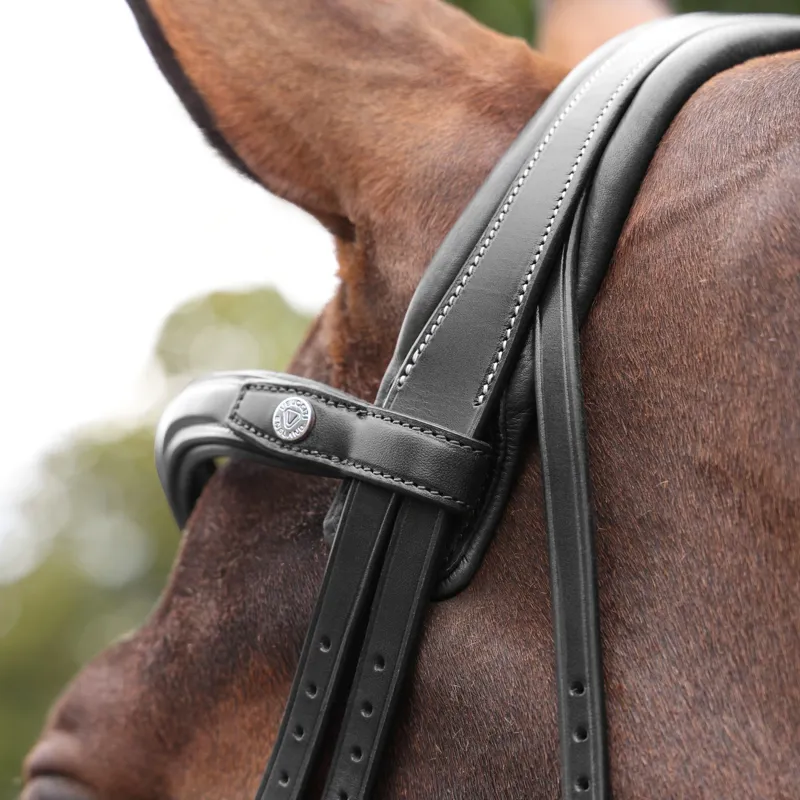 Velociti Lusso Opus 180M Dressage Cavesson Bridle - Black-2