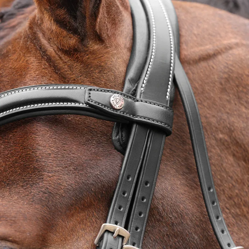 Velociti Lusso Opus 180M Dressage Cavesson Bridle - Black-5