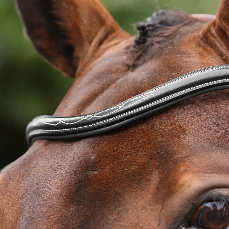 Velociti Lusso Opus 180M Dressage Cavesson Bridle - Black-6