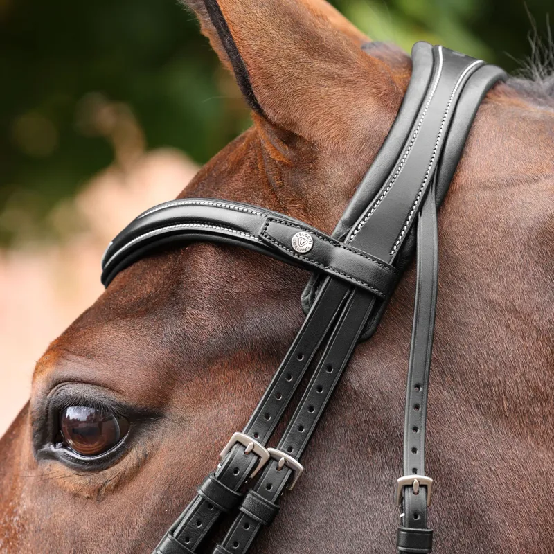 Velociti Lusso Opus 180M Dressage Cavesson Bridle - Black-7